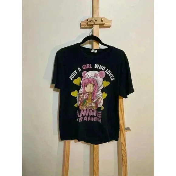 Anime graphic black t-shirt size medium - Picture 1 of 7